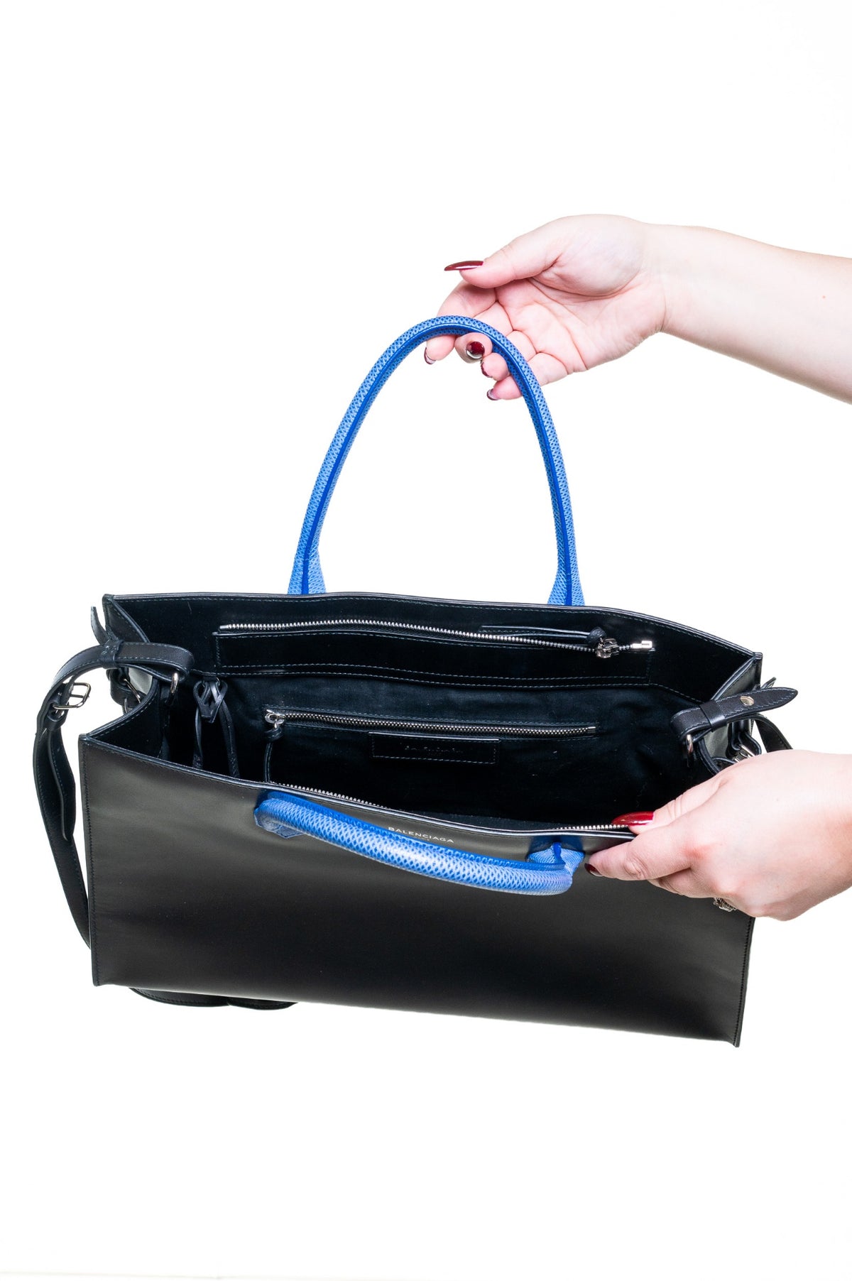 Black and Blue Padlock Work S Tote Bag