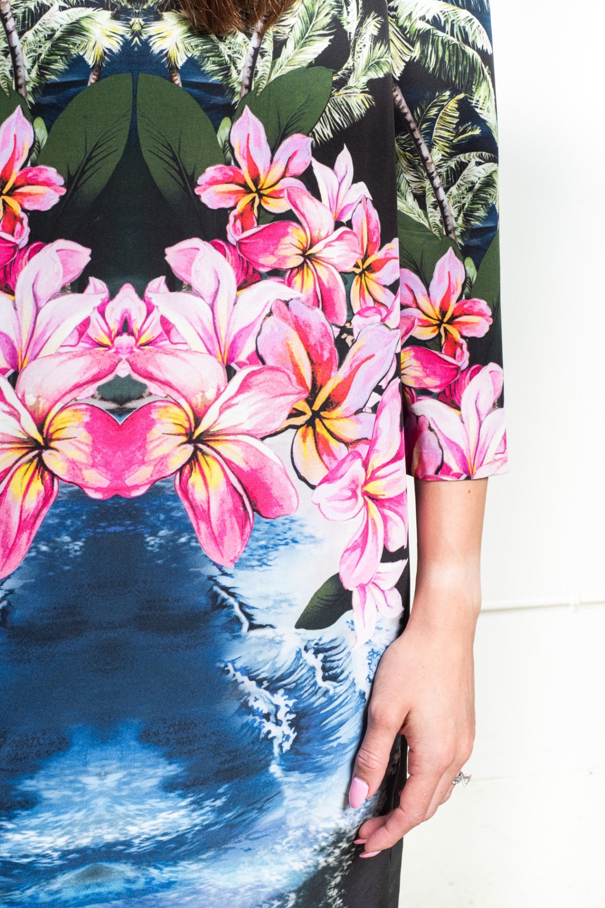 Hawaii Print Silk Dress