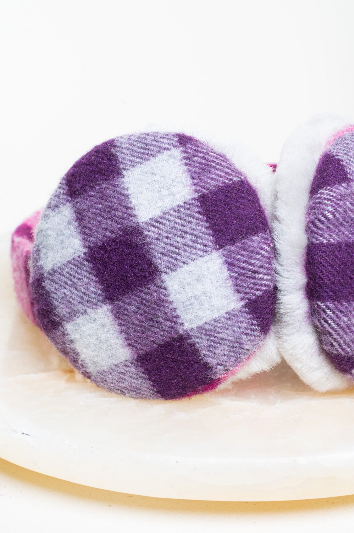 Pink/Purple Check Earmuffs