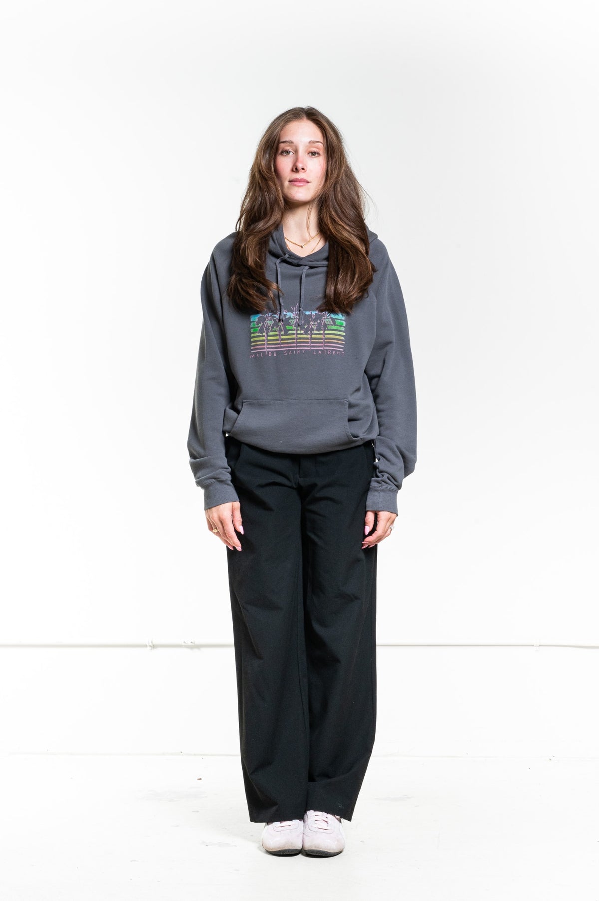 Grey Malibu Graphic Hoodie