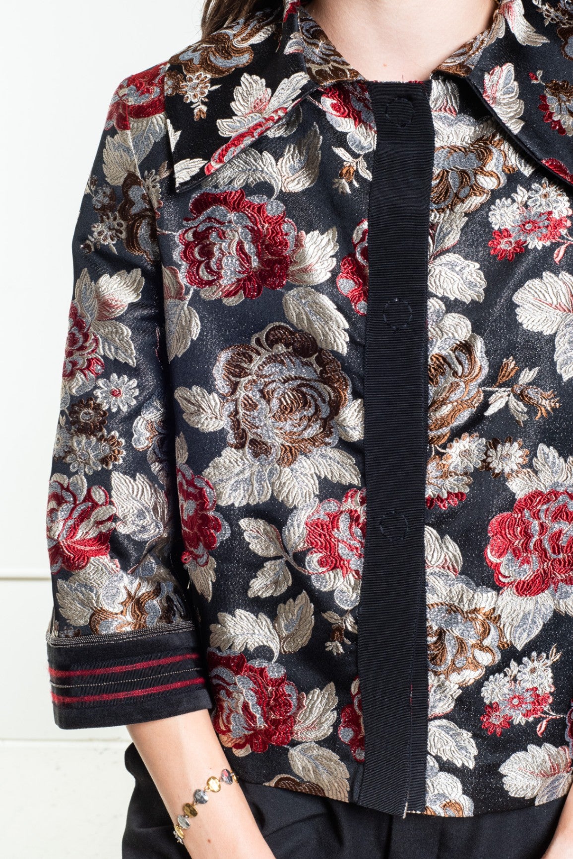 Floral Jacquard Jacket