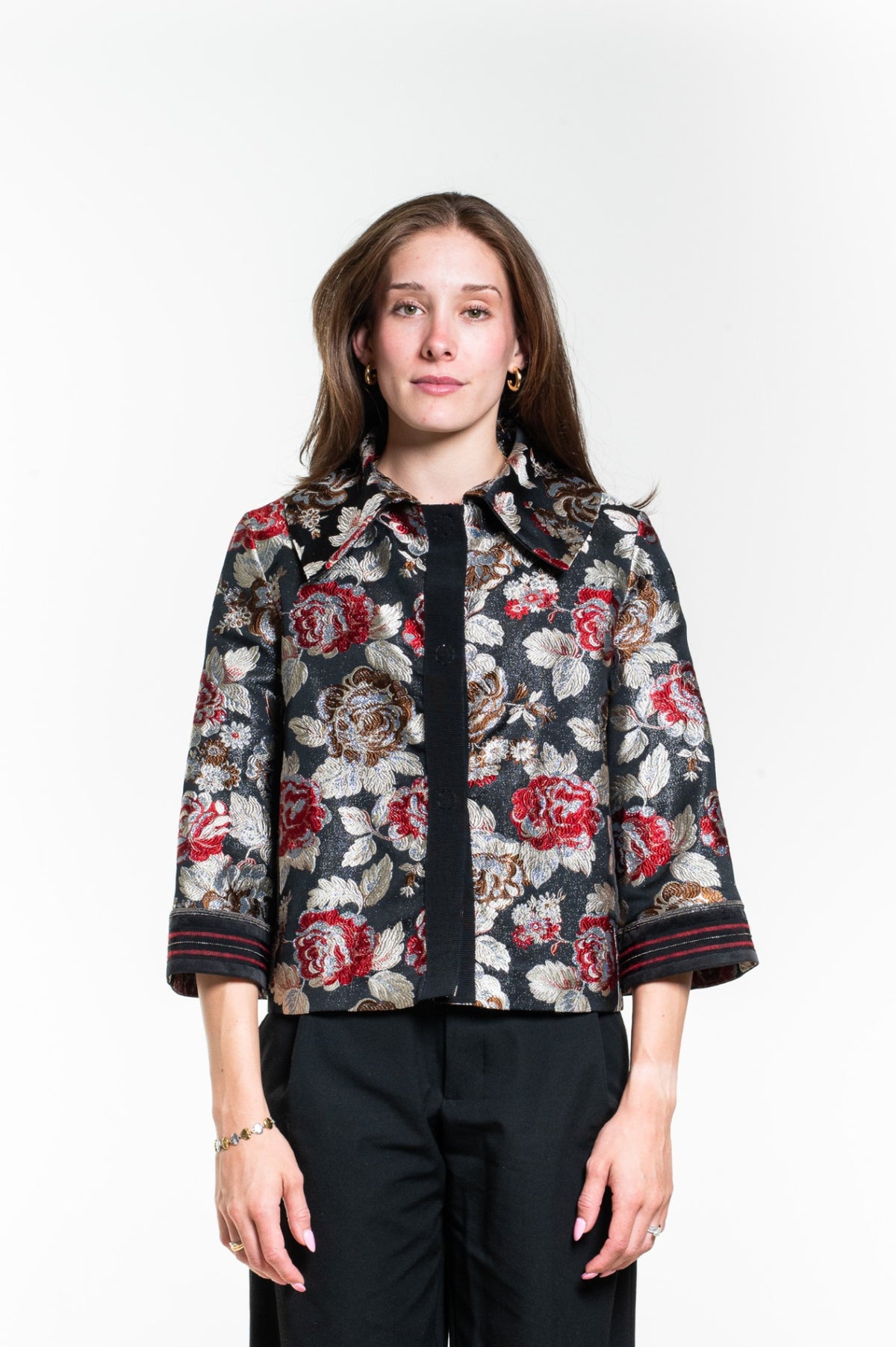 Floral Jacquard Jacket