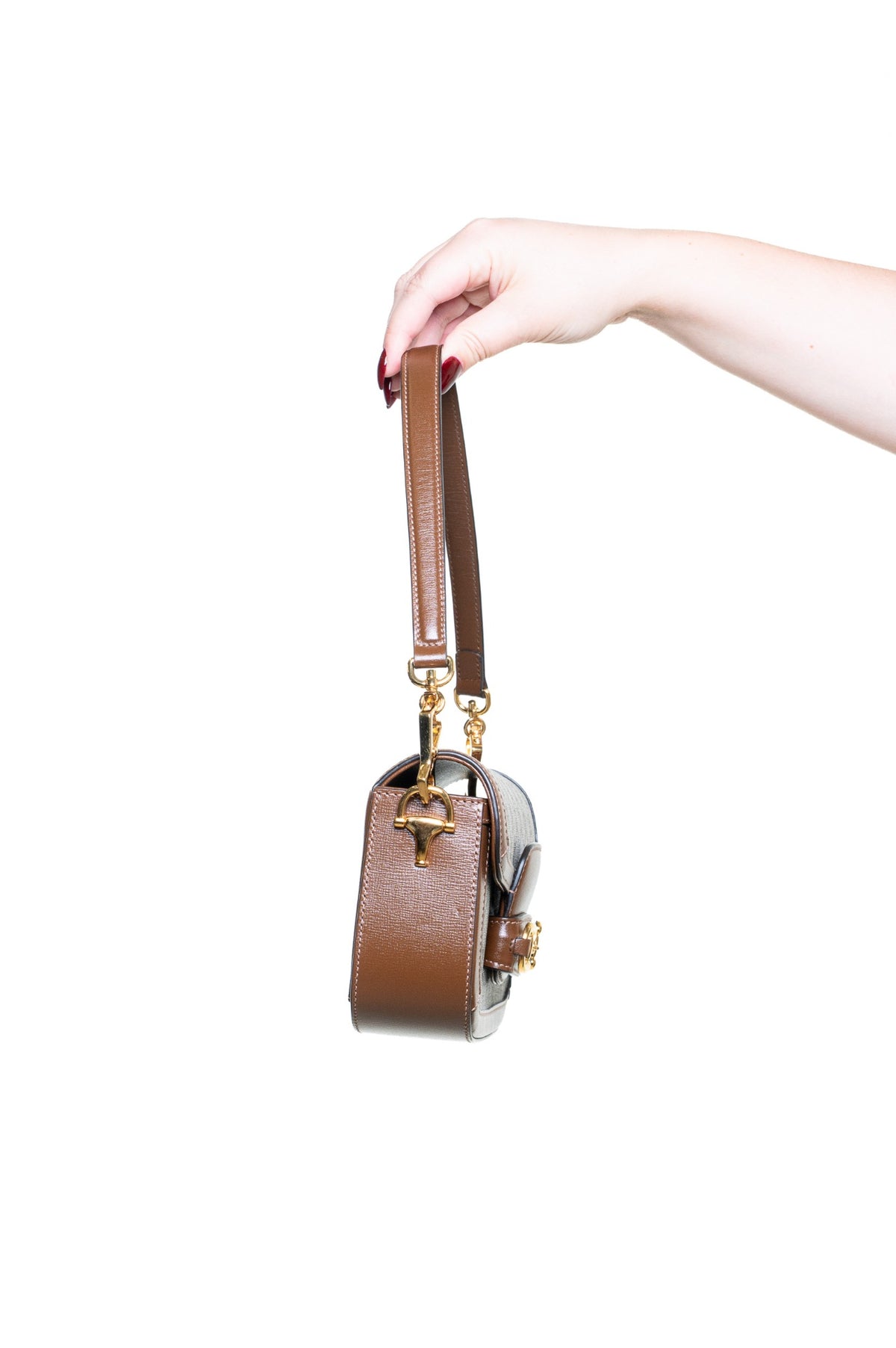 Brown Mini Horsebit 1955 Shoulder Bag