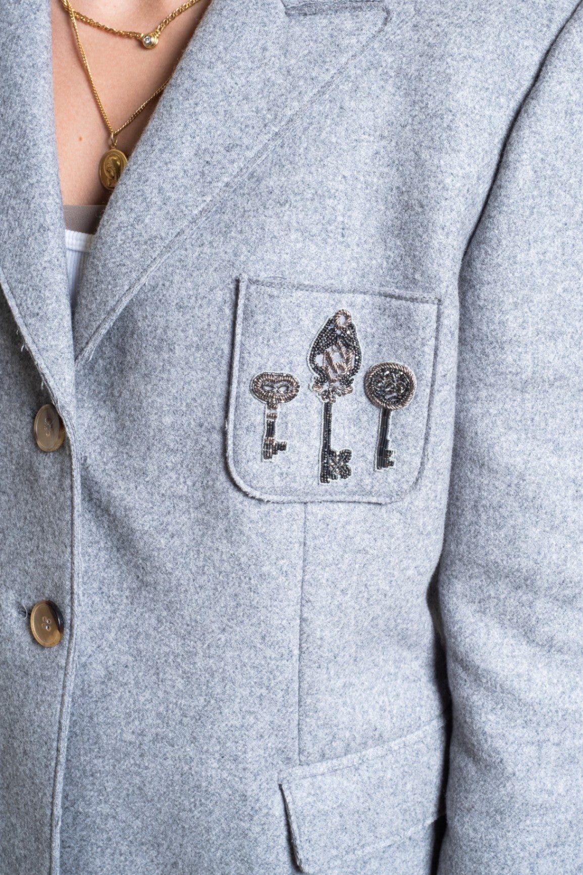 Gray Cashmere Blazer