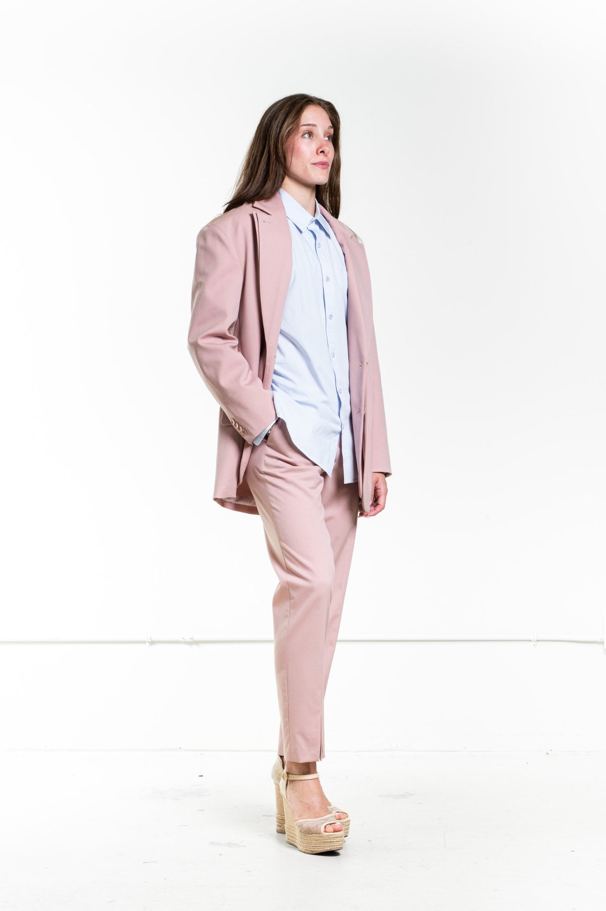 Pink Cassius Suiting Slim Pant