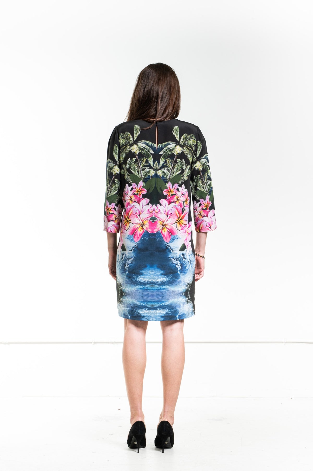 Hawaii Print Silk Dress