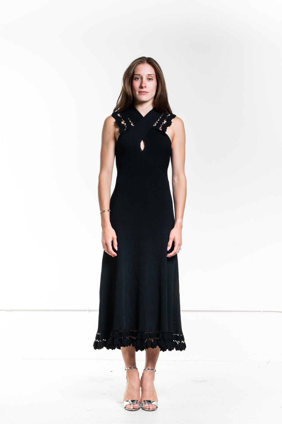 Black Rib Knit Fiora Dress