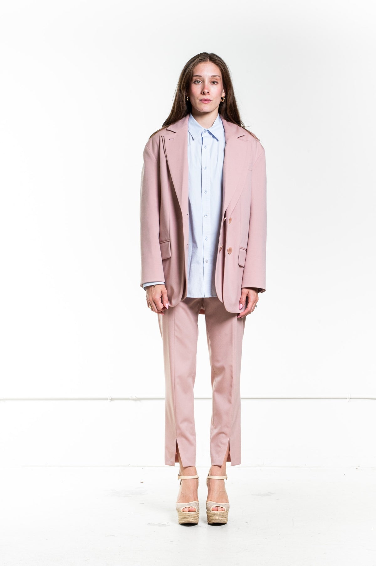 Pink Cassius Suiting Slim Pant