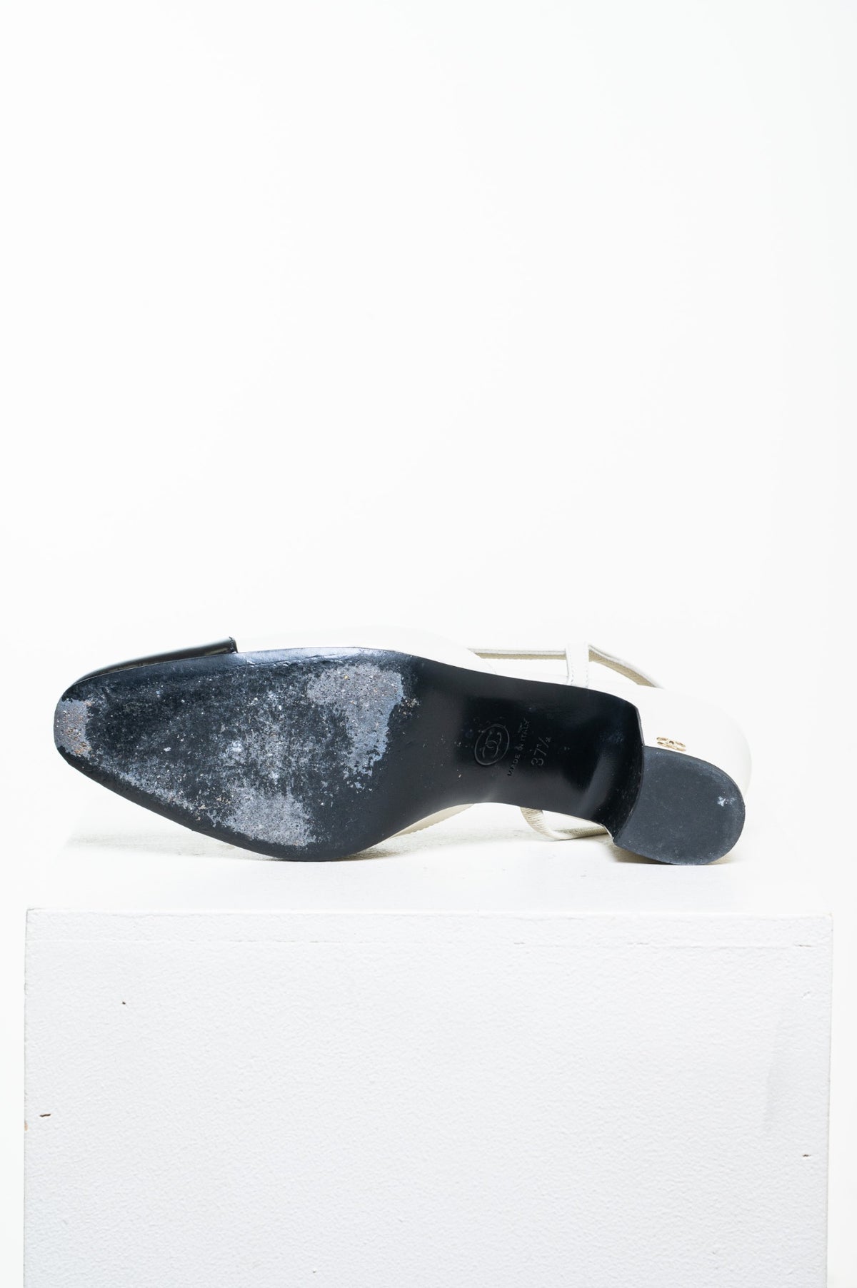 Black & White Slingback Low Heel