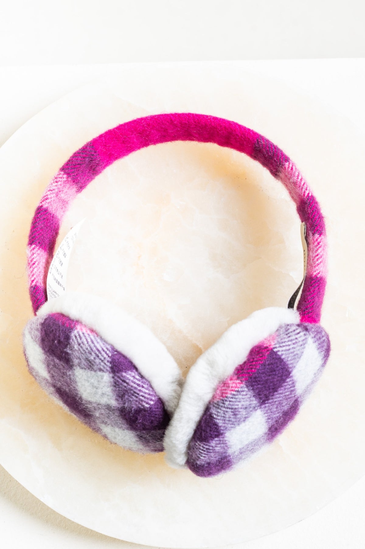 Pink/Purple Check Earmuffs