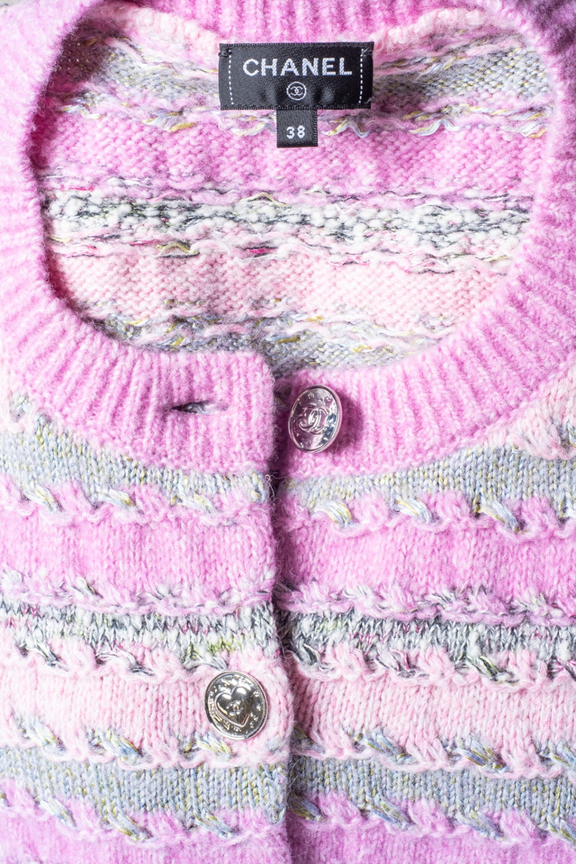 Pink Striped Knit Cardigan