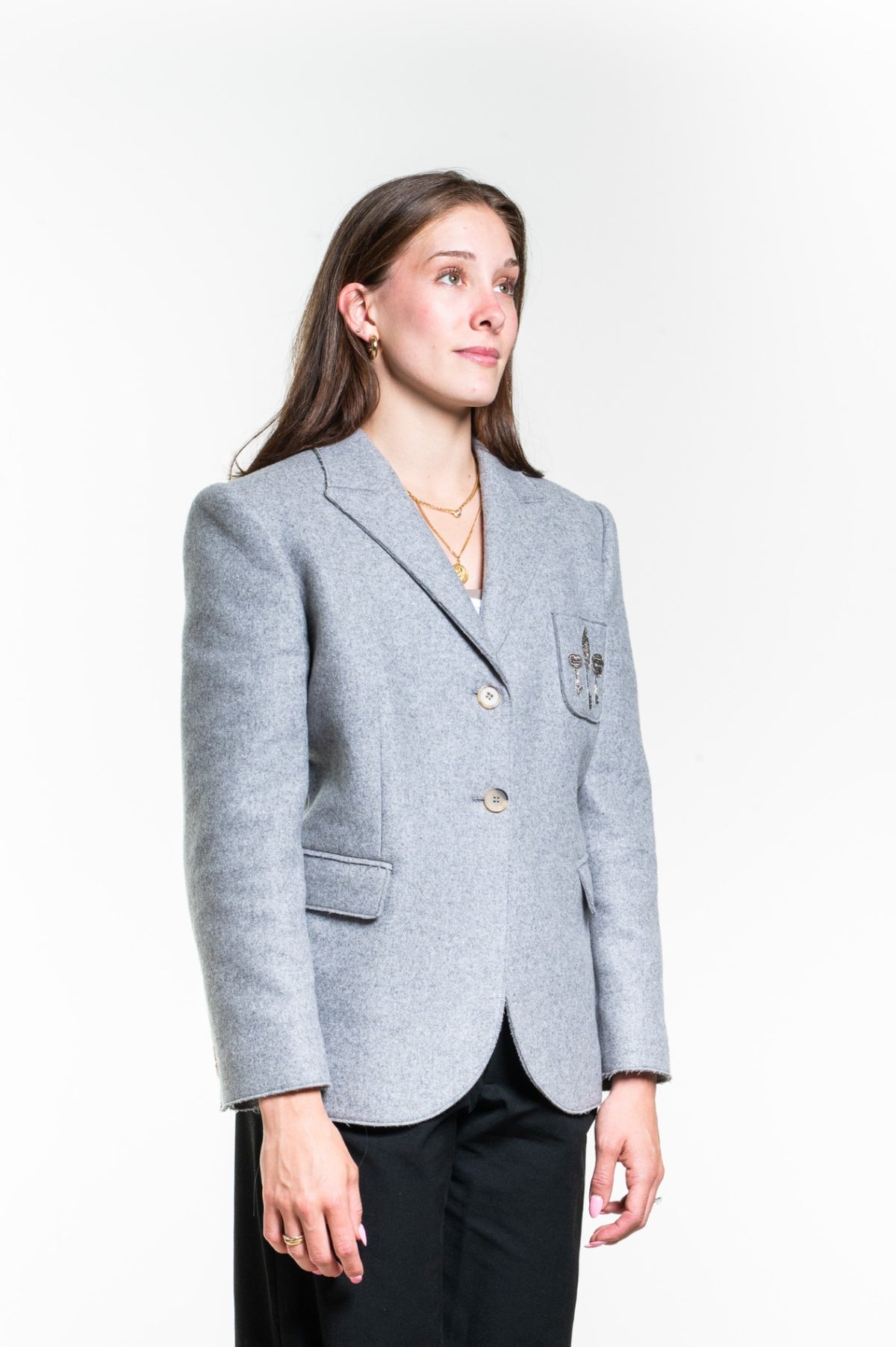 Gray Cashmere Blazer