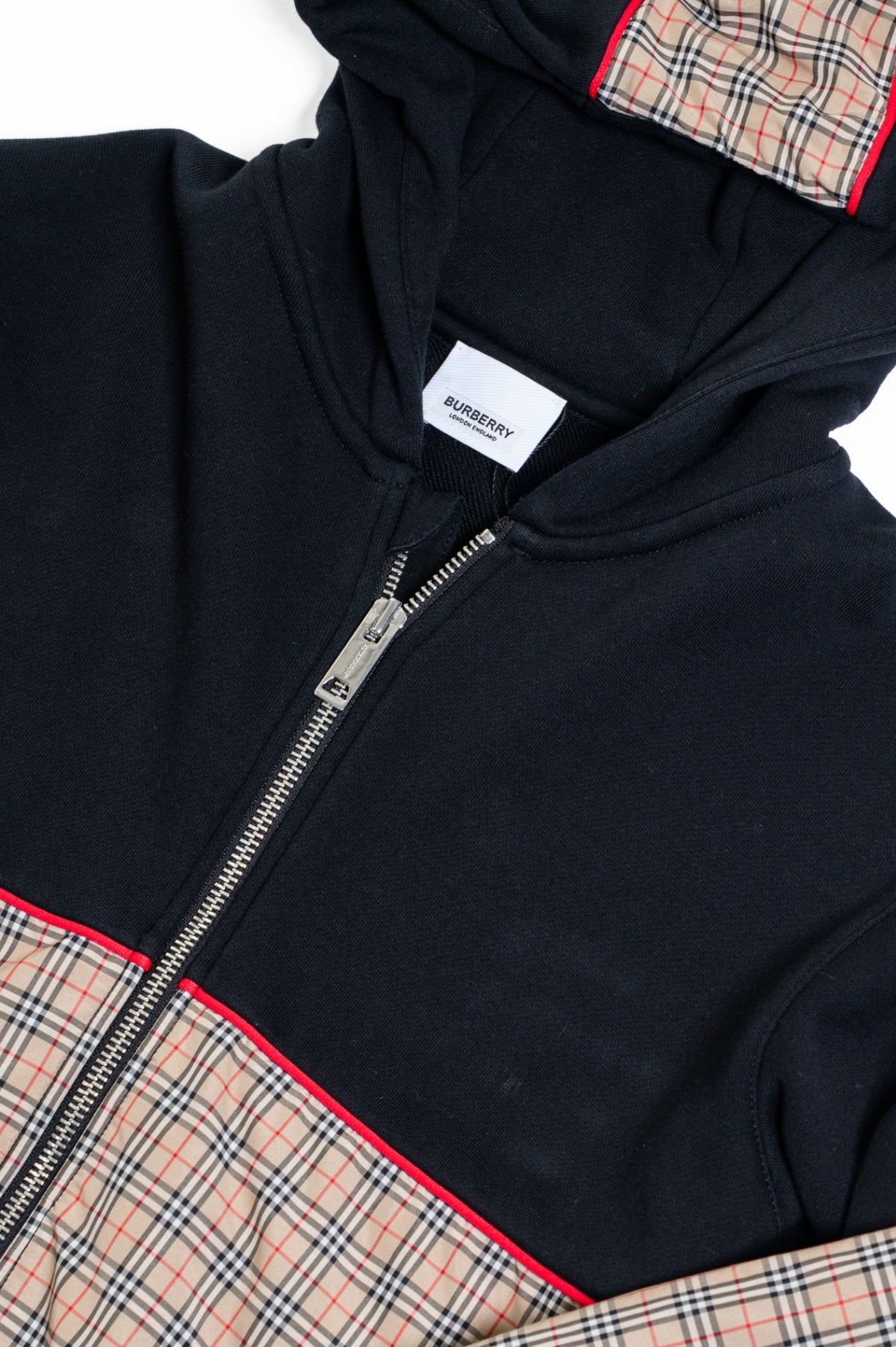 Black, Beige, Red Classic Check Kid's Jonah Zip Up Hoodie