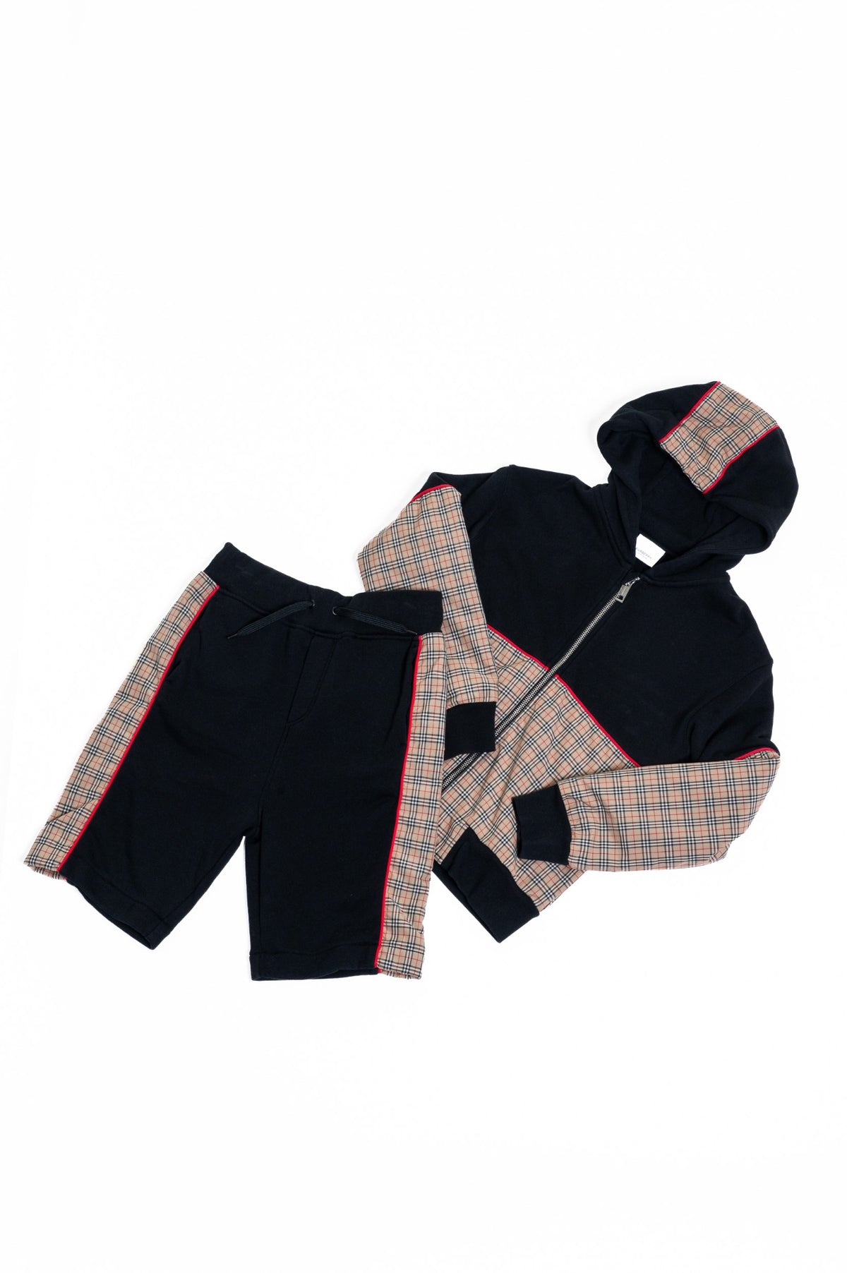 Black, Beige, Red Classic Check Kid's Jonah Zip Up Hoodie