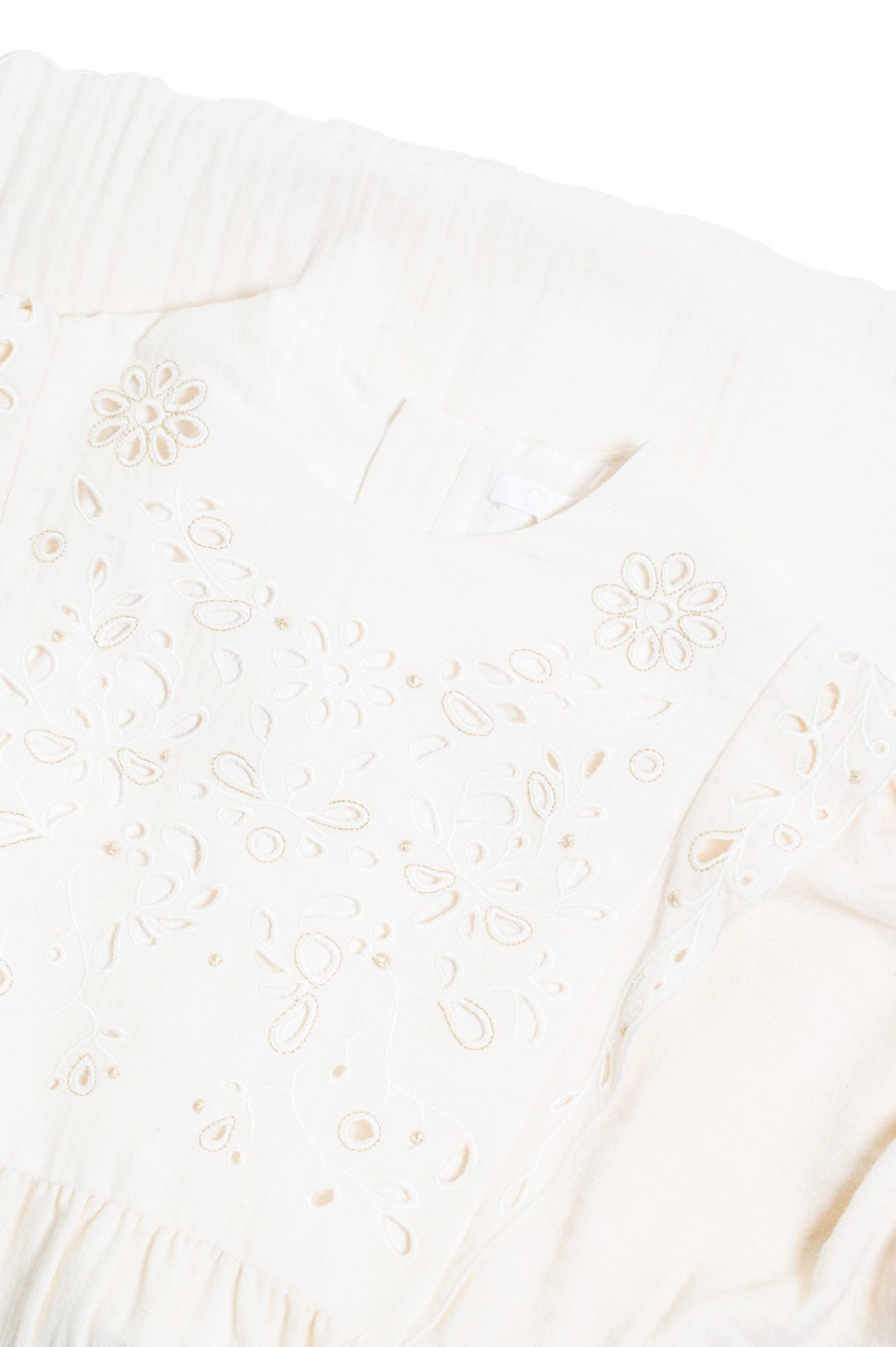 Ivory Eyelet Long Sleeve Dress