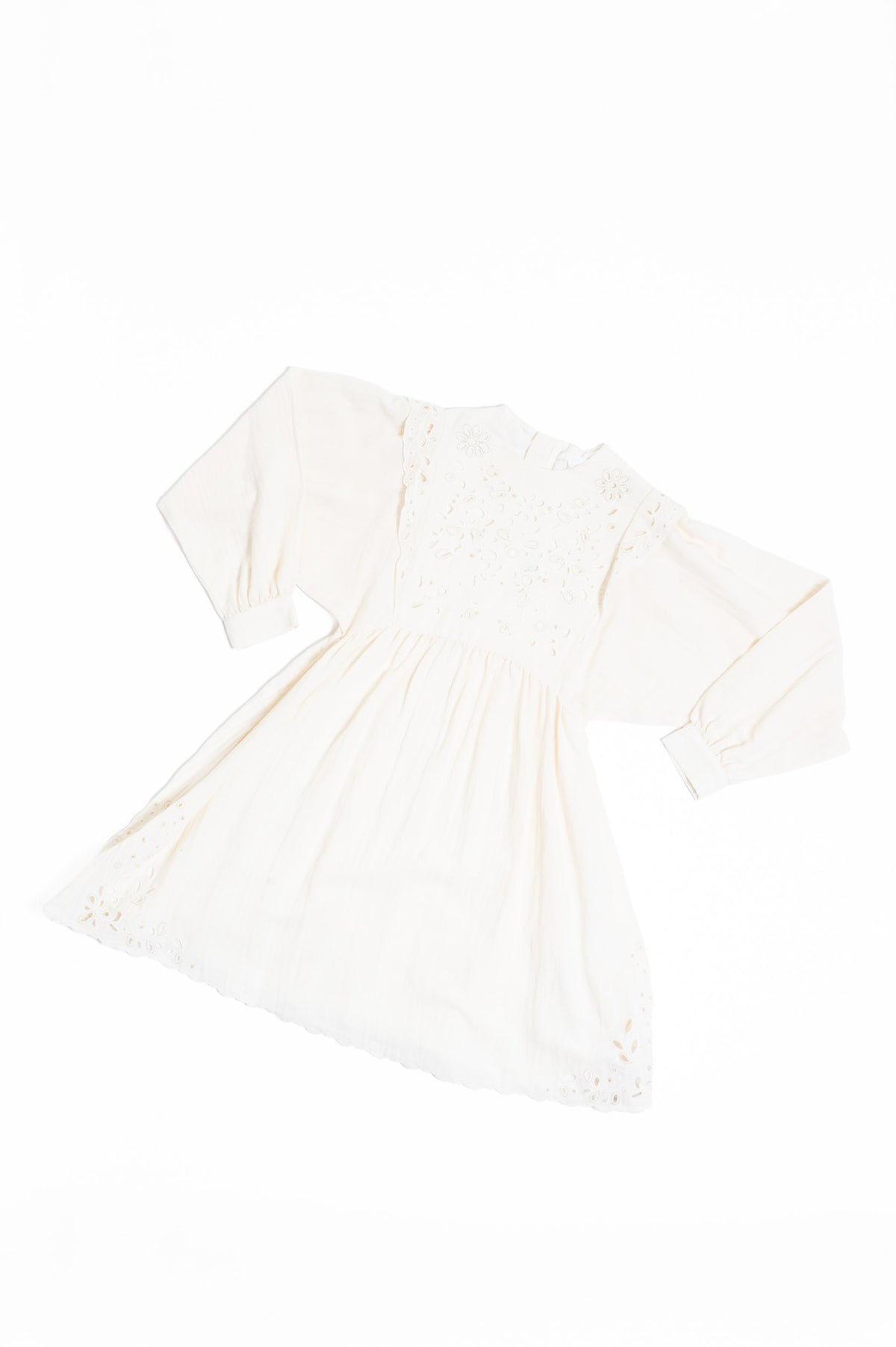Ivory Eyelet Long Sleeve Dress