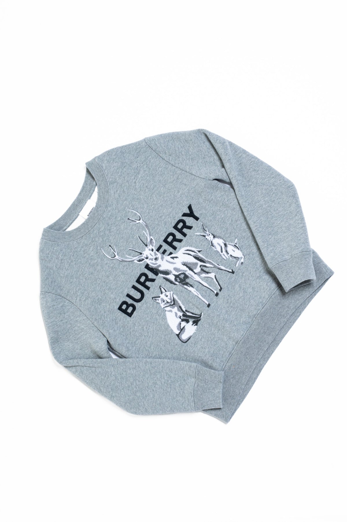 Gray Kid's Embroidered Animals Sweatshirt
