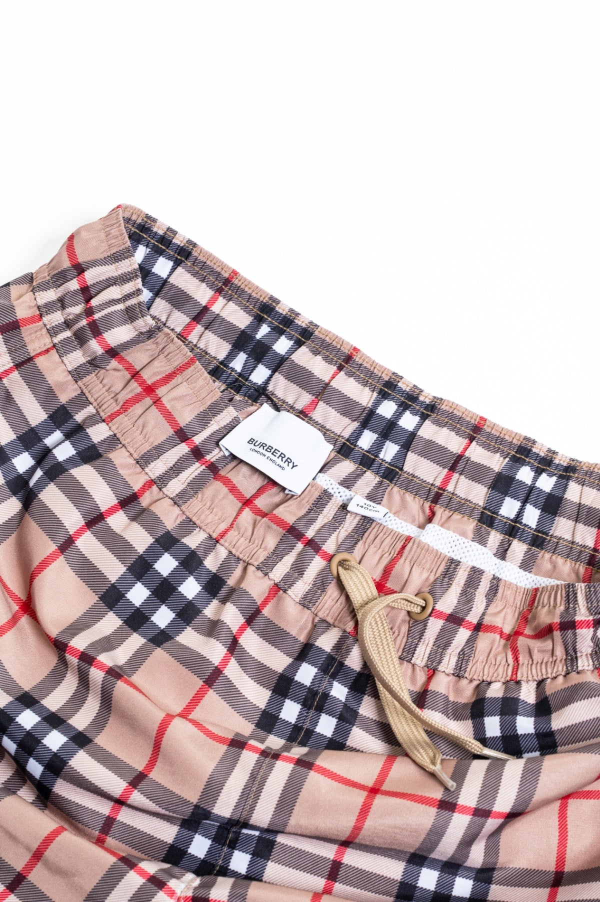 Beige/Tan Classic Check Kid's Swim Shorts