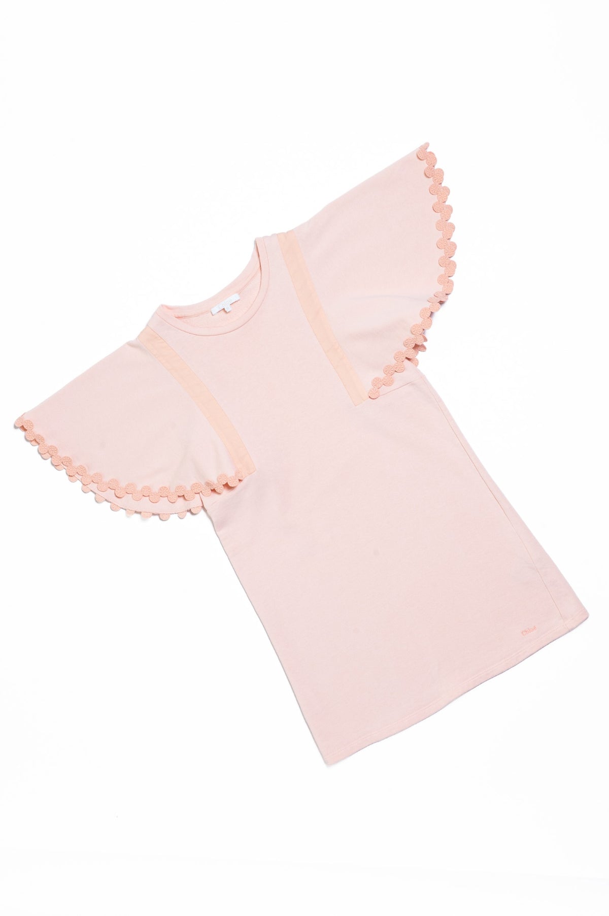 Girls Peach Cotton Dress