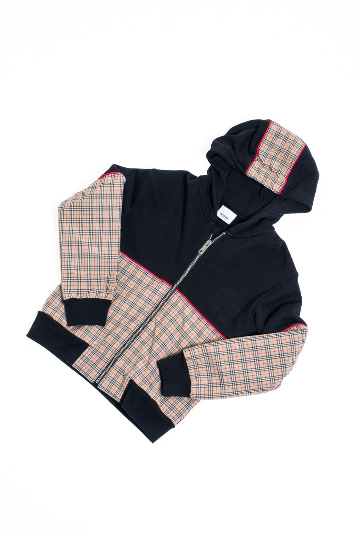 Black, Beige, Red Classic Check Kid's Jonah Zip Up Hoodie