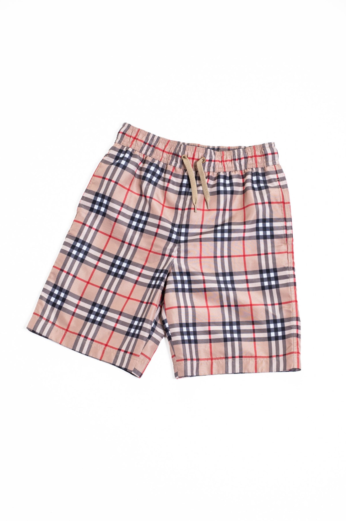 Beige/Tan Classic Check Kid's Swim Shorts
