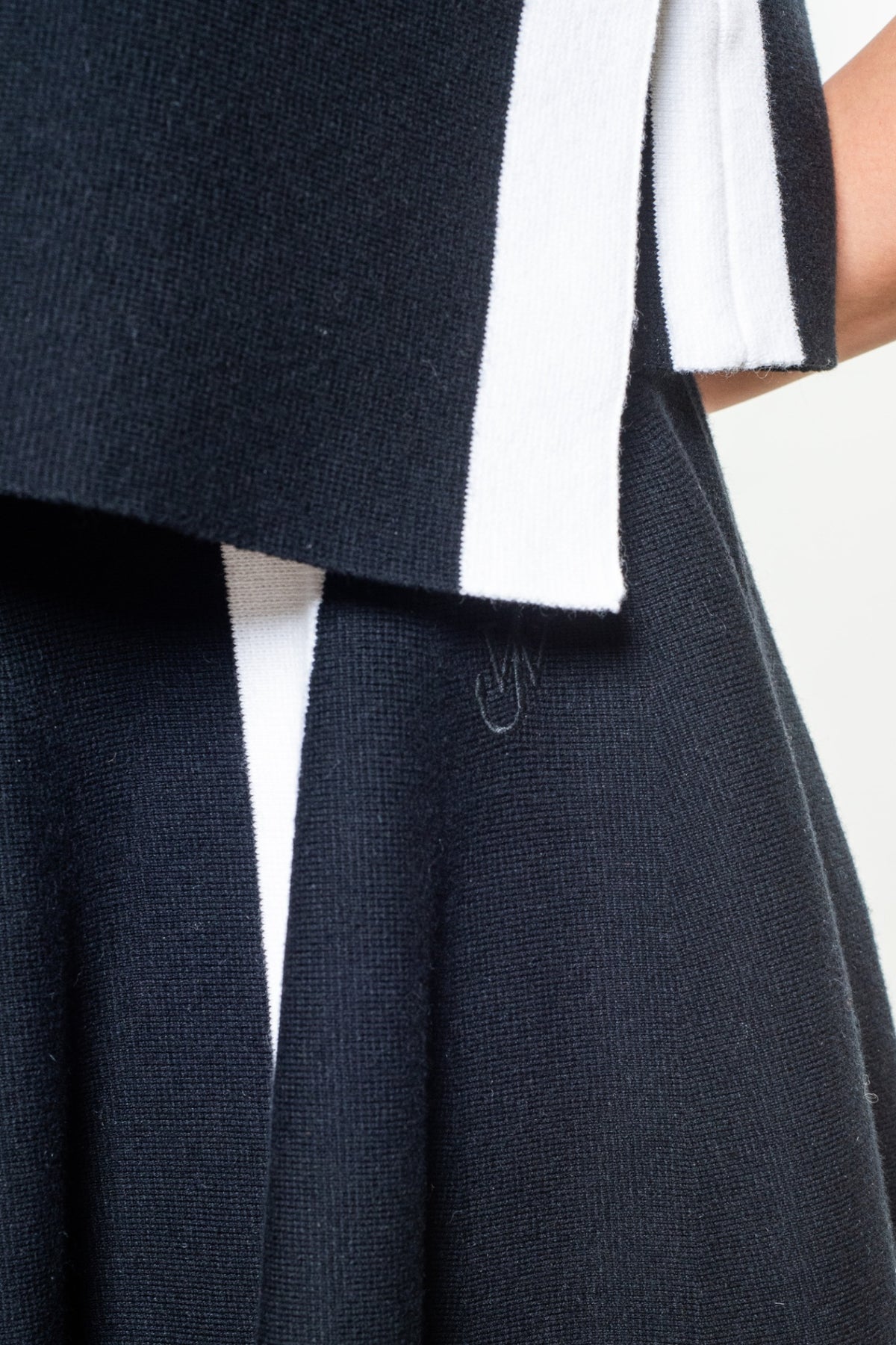 Black Knit Flare Mini Skirt
