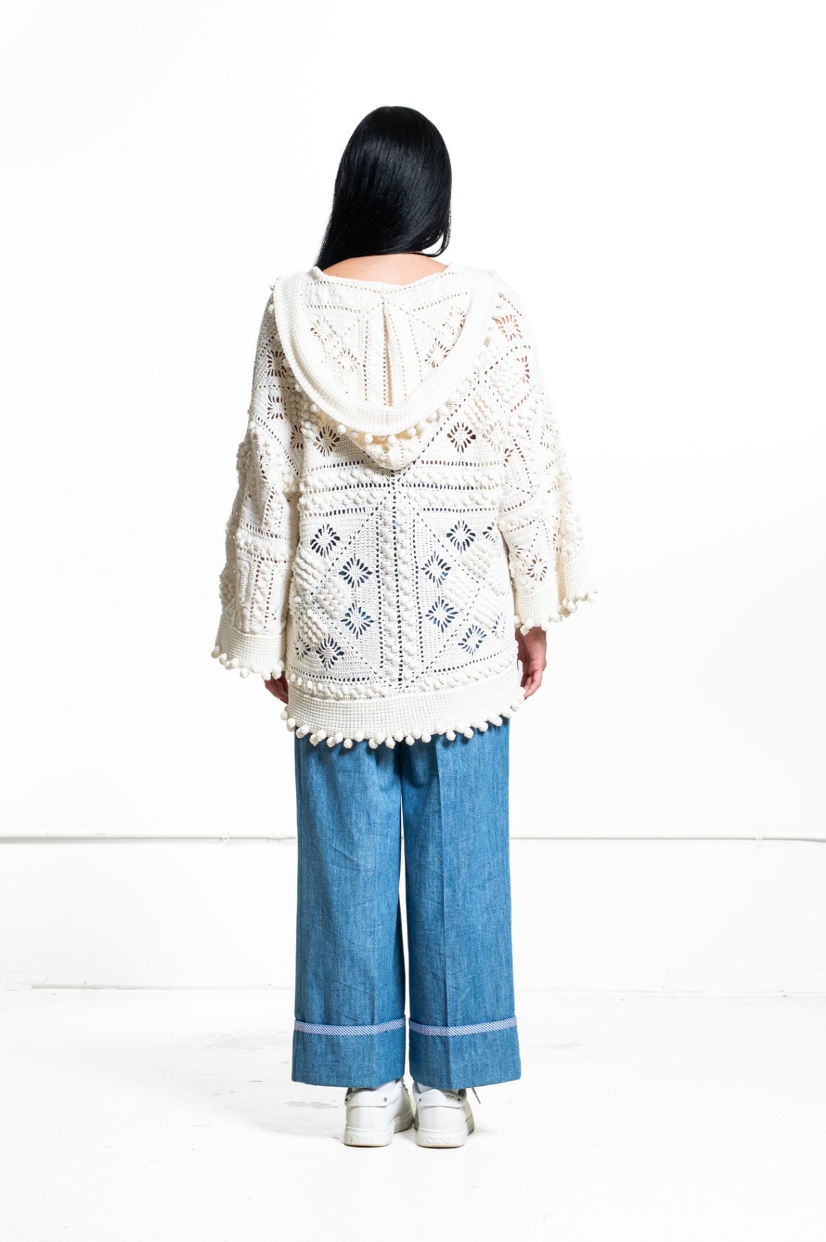 White Wonderland Crochet Hoodie