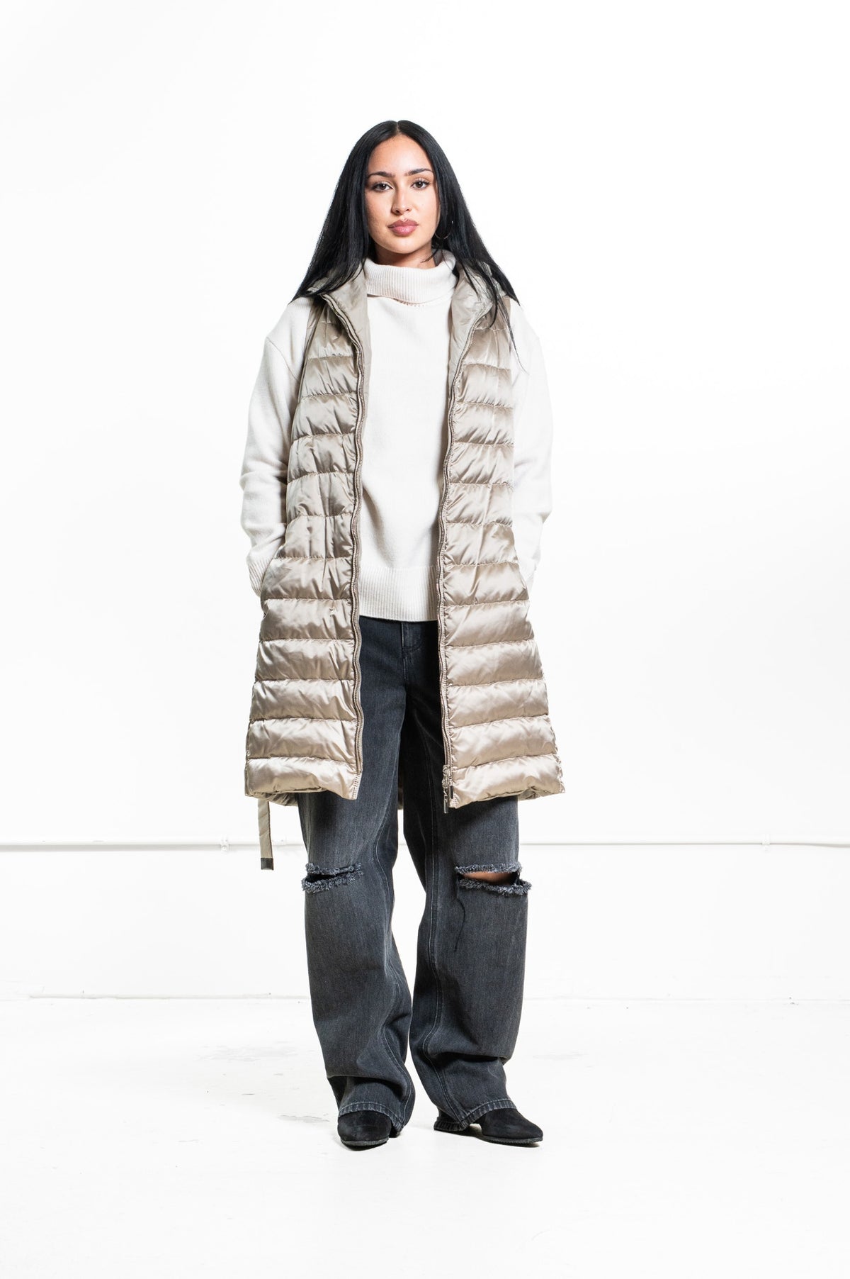 Metallic Reversible Puffer Vest