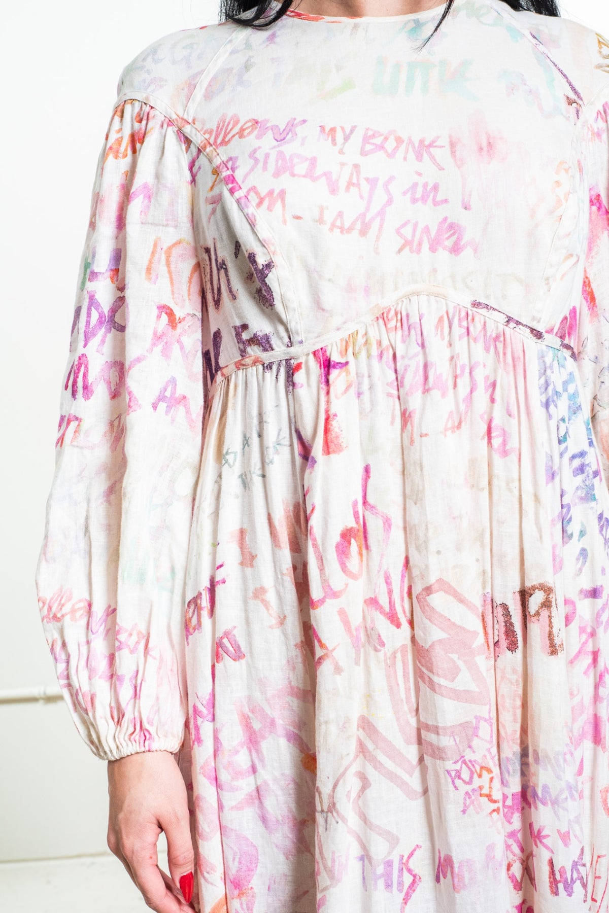 Multicolor Graffiti Print The Dancer Panelled Bodice Dress