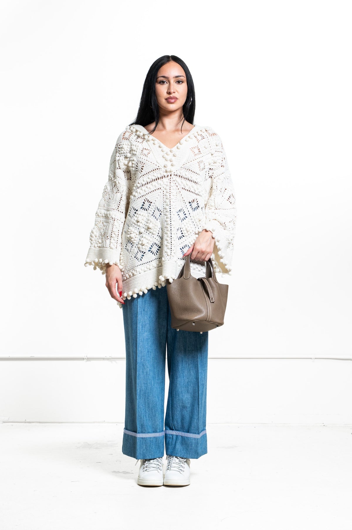 White Wonderland Crochet Hoodie