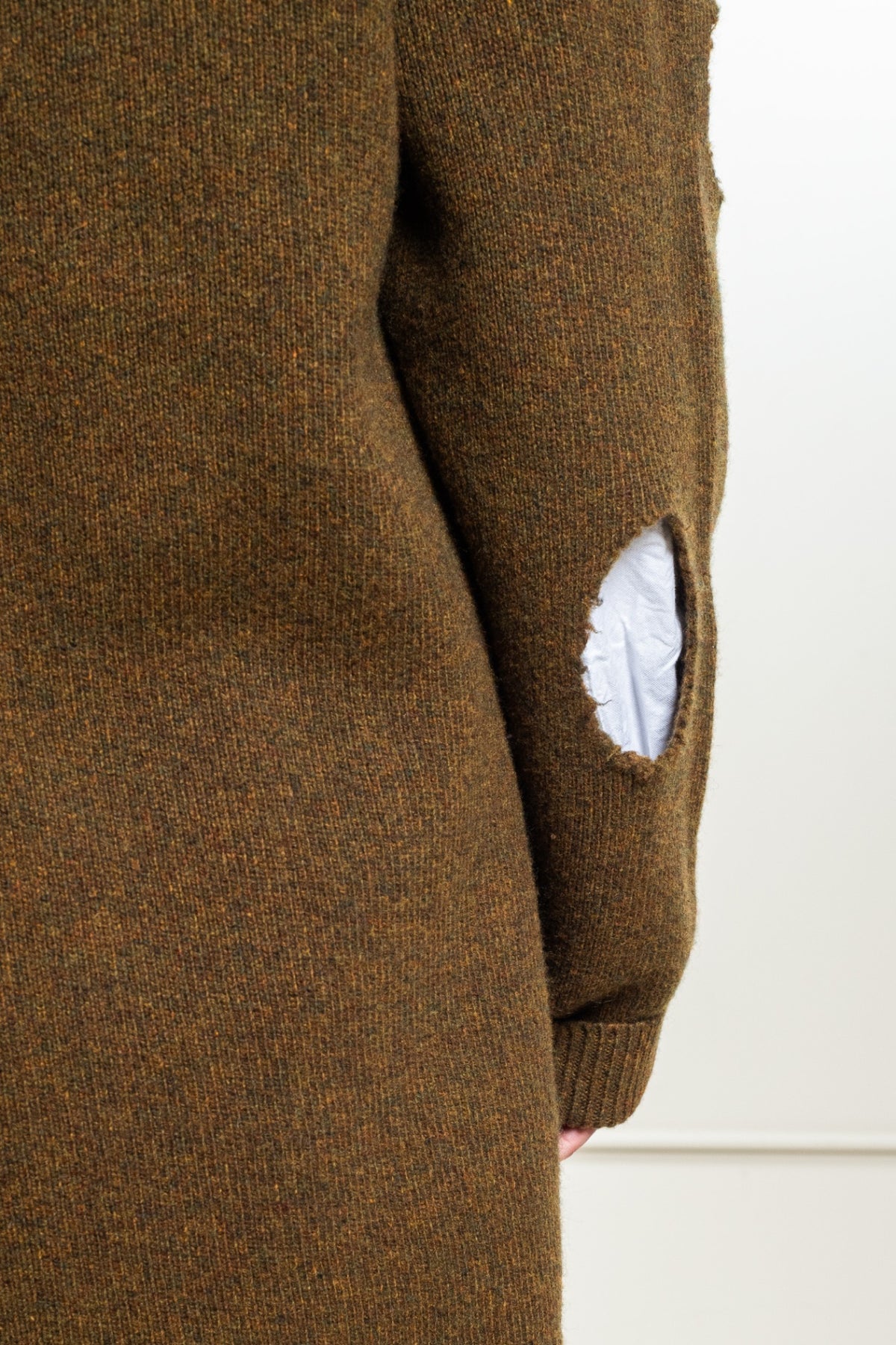 Olive green Distressed Cardigan