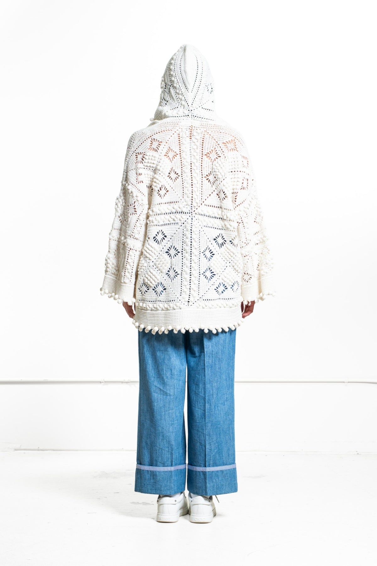 White Wonderland Crochet Hoodie
