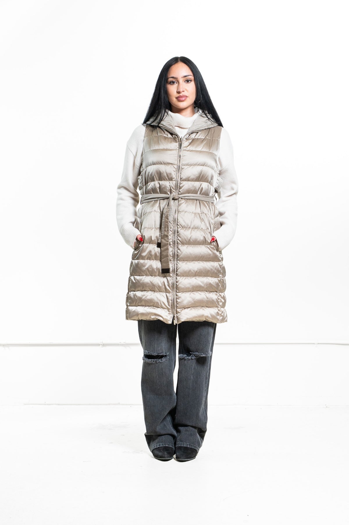 Metallic Reversible Puffer Vest