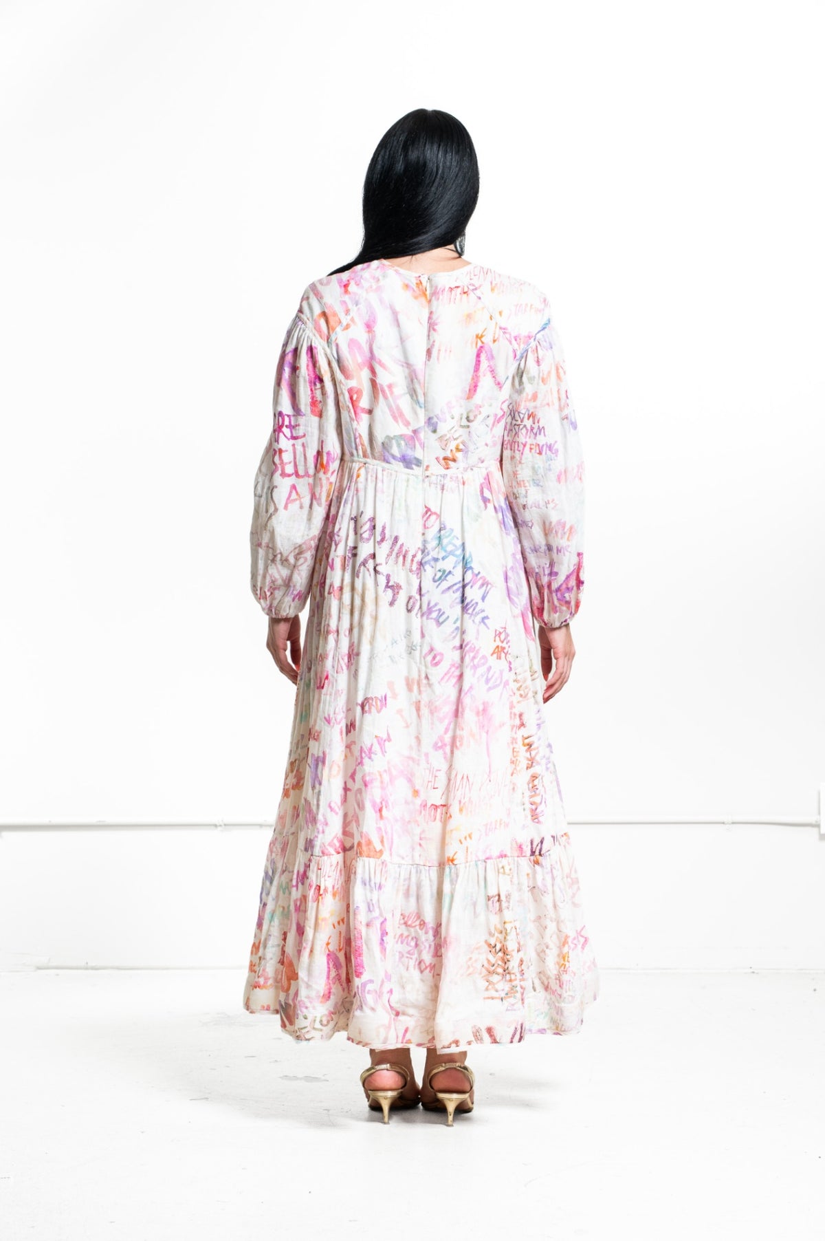 Multicolor Graffiti Print The Dancer Panelled Bodice Dress