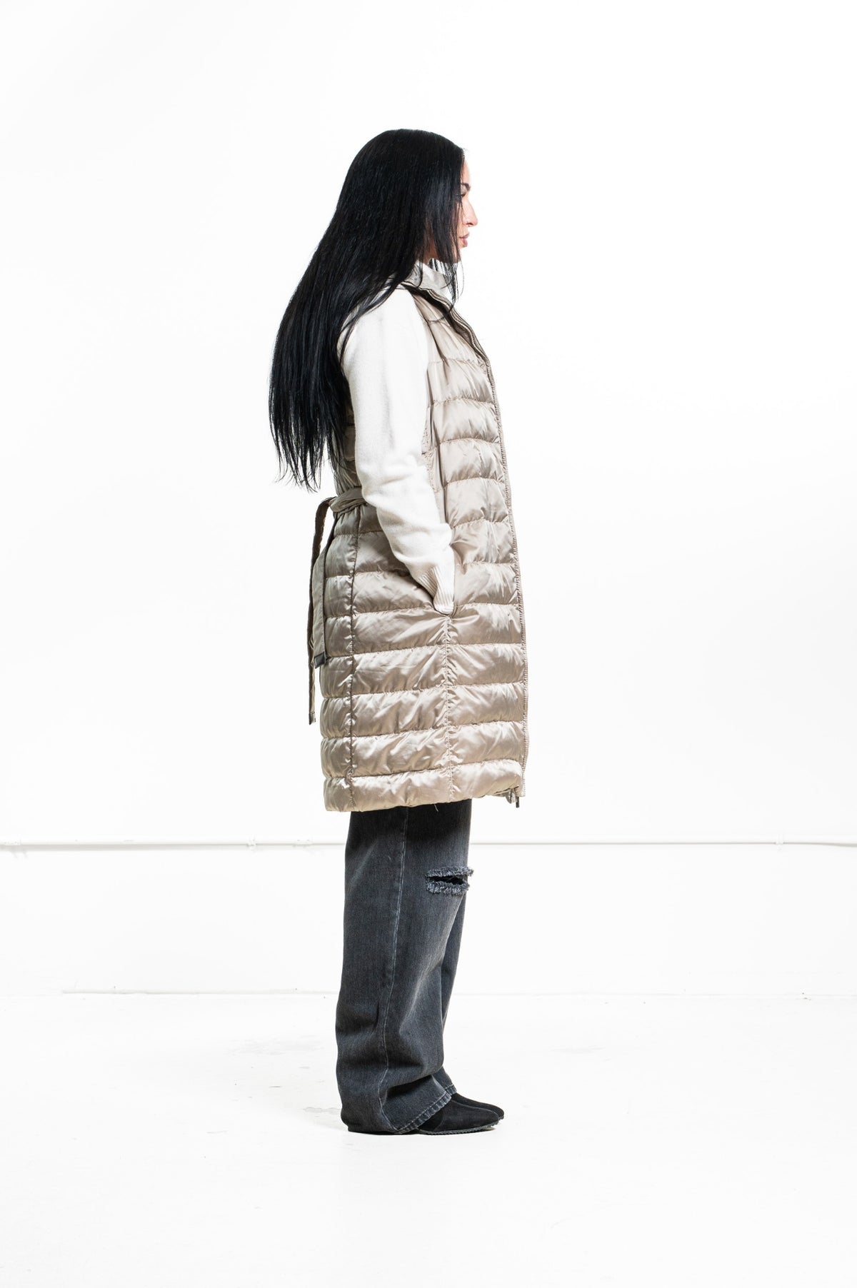 Metallic Reversible Puffer Vest