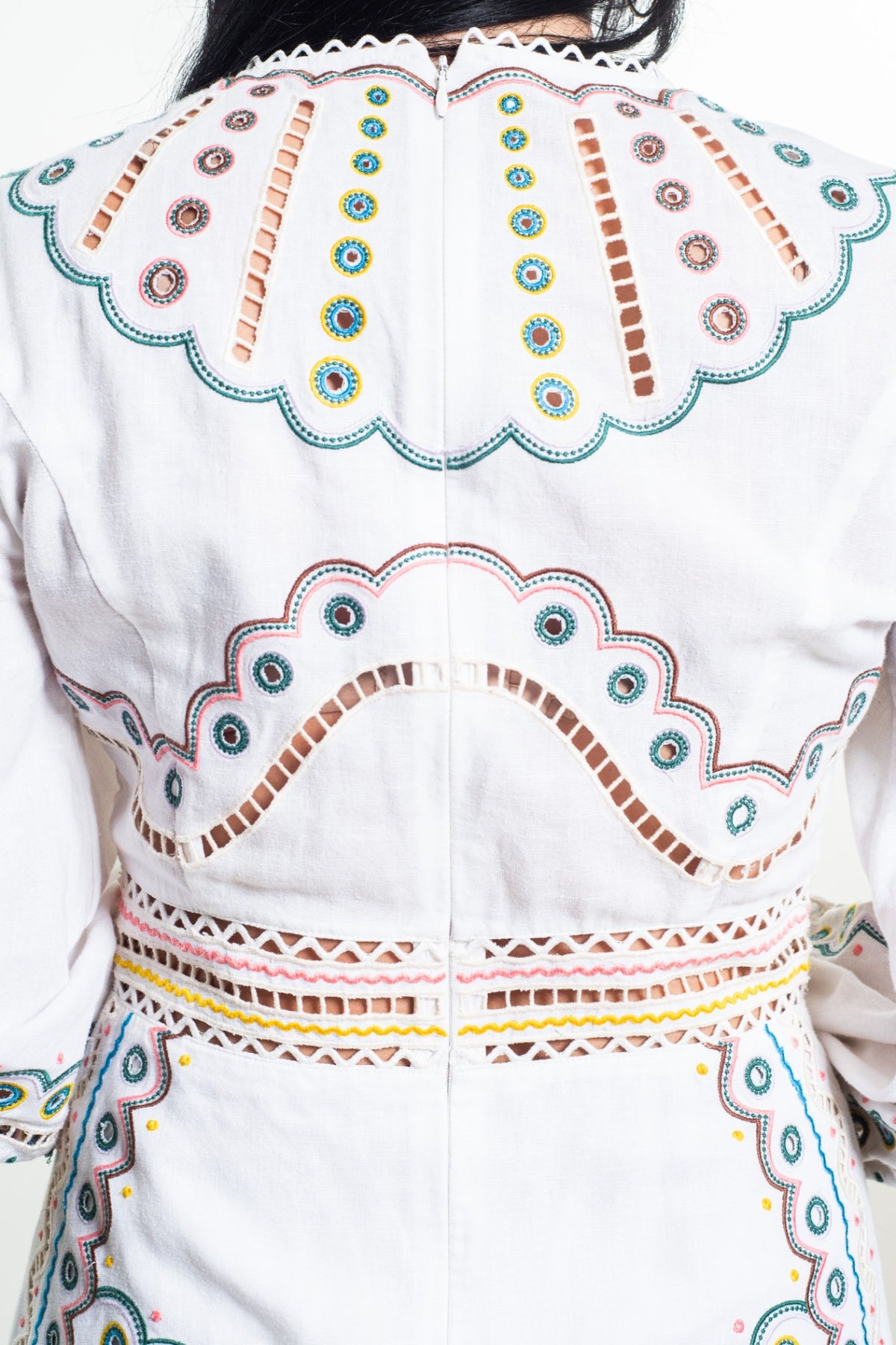 White Peggy Multi Short Dress