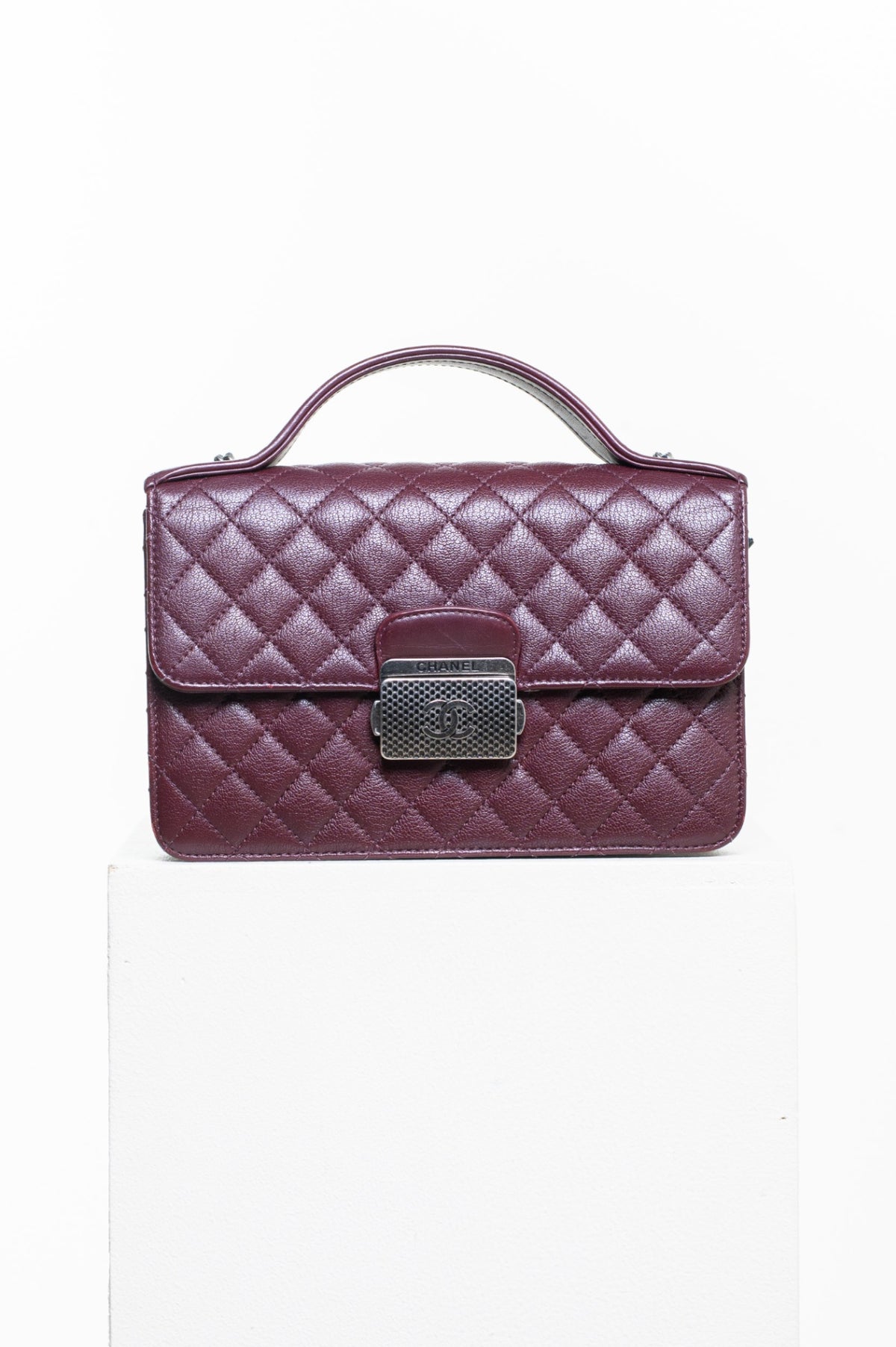 Burgundy Small University Flap Bag