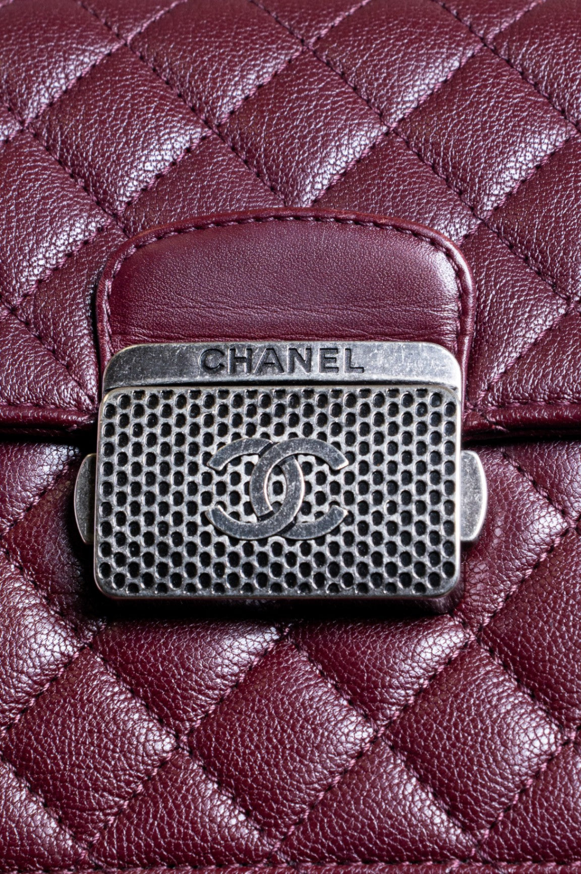 Burgundy Small University Flap Bag