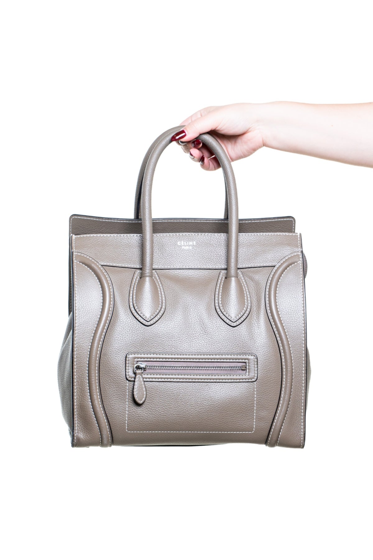 Taupe Mini Luggage Tote Bag