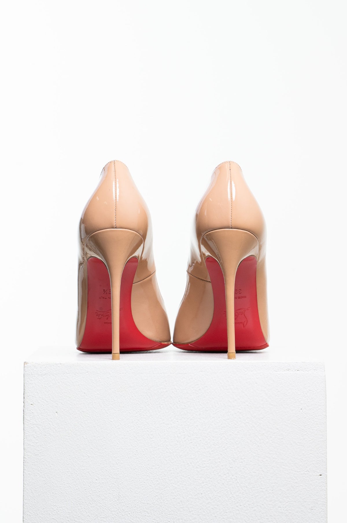 Beige Patent Leather Corneille 100 Heel
