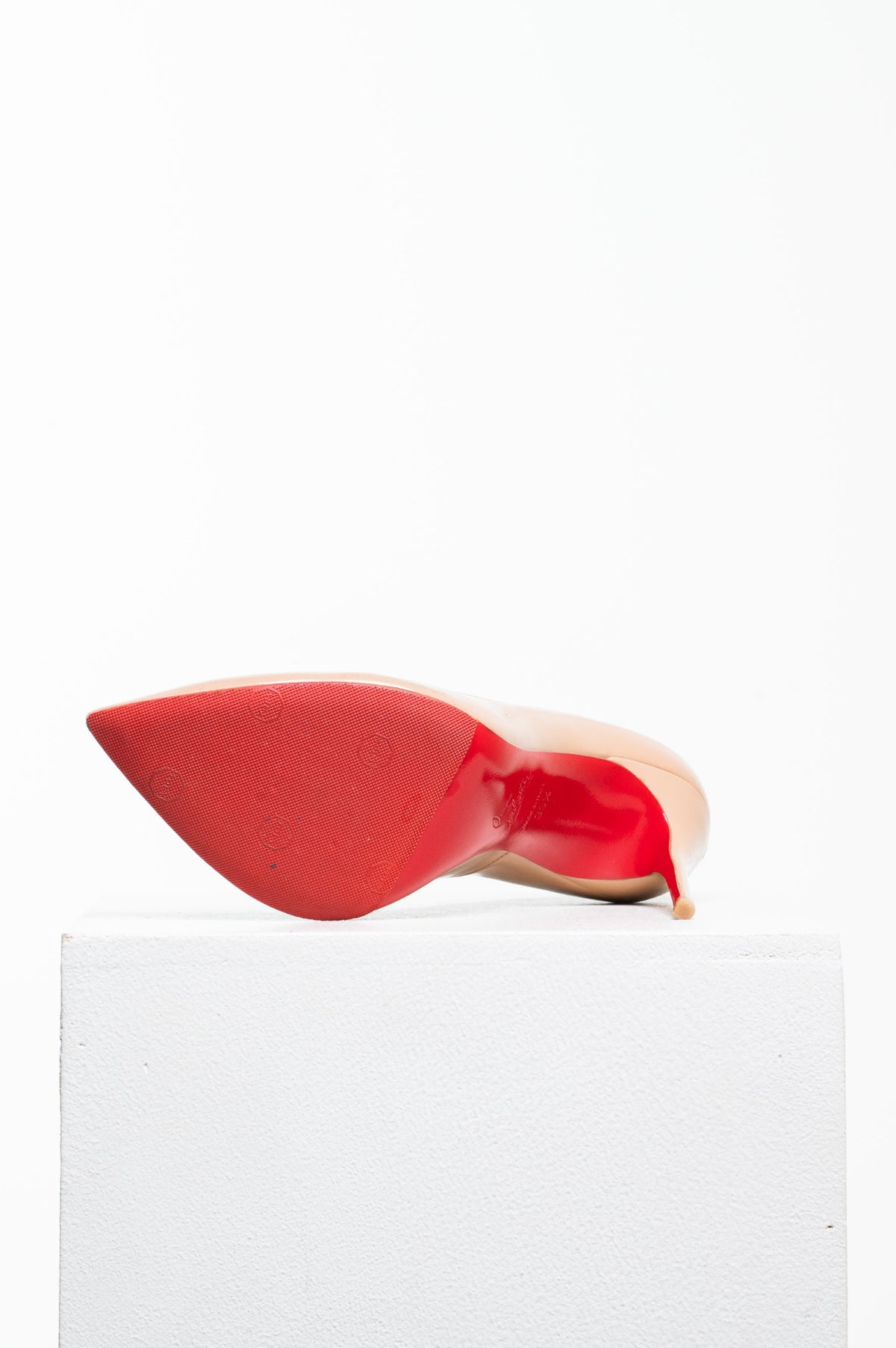 Beige Patent Leather Corneille 100 Heel