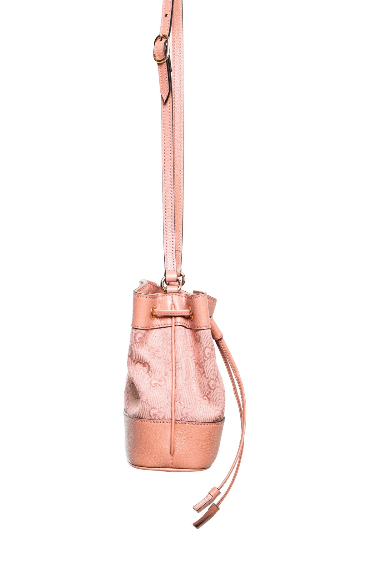Pink Ophidia Mini Bucket Crossbody Bag