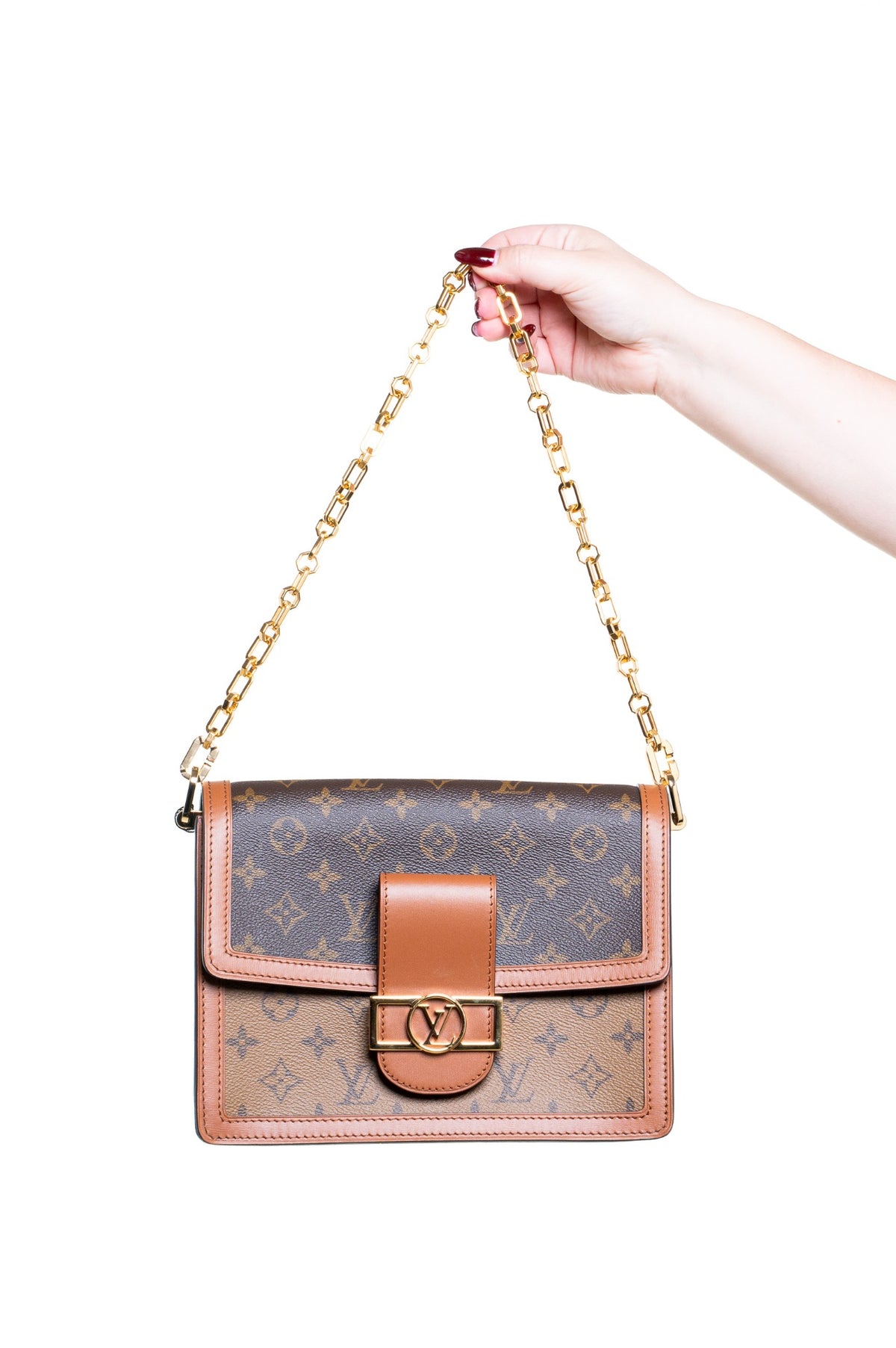 Reverse Monogram Dauphine MM Shoulder Bag