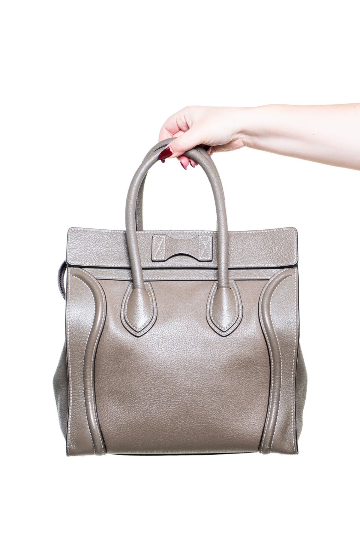 Taupe Mini Luggage Tote Bag
