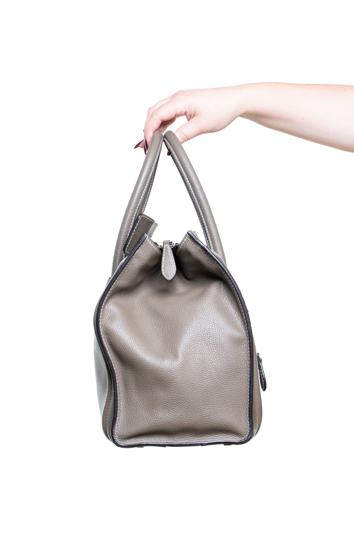 Taupe Mini Luggage Tote Bag