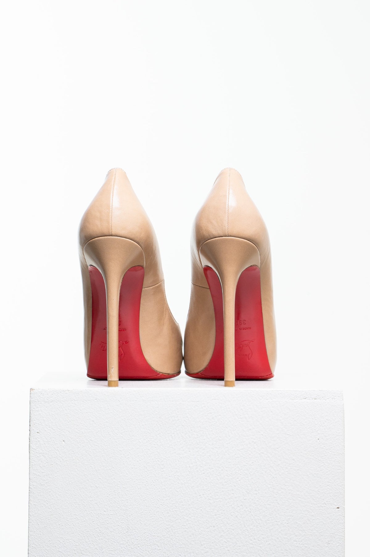 Beige Peep Toe 120 Heel