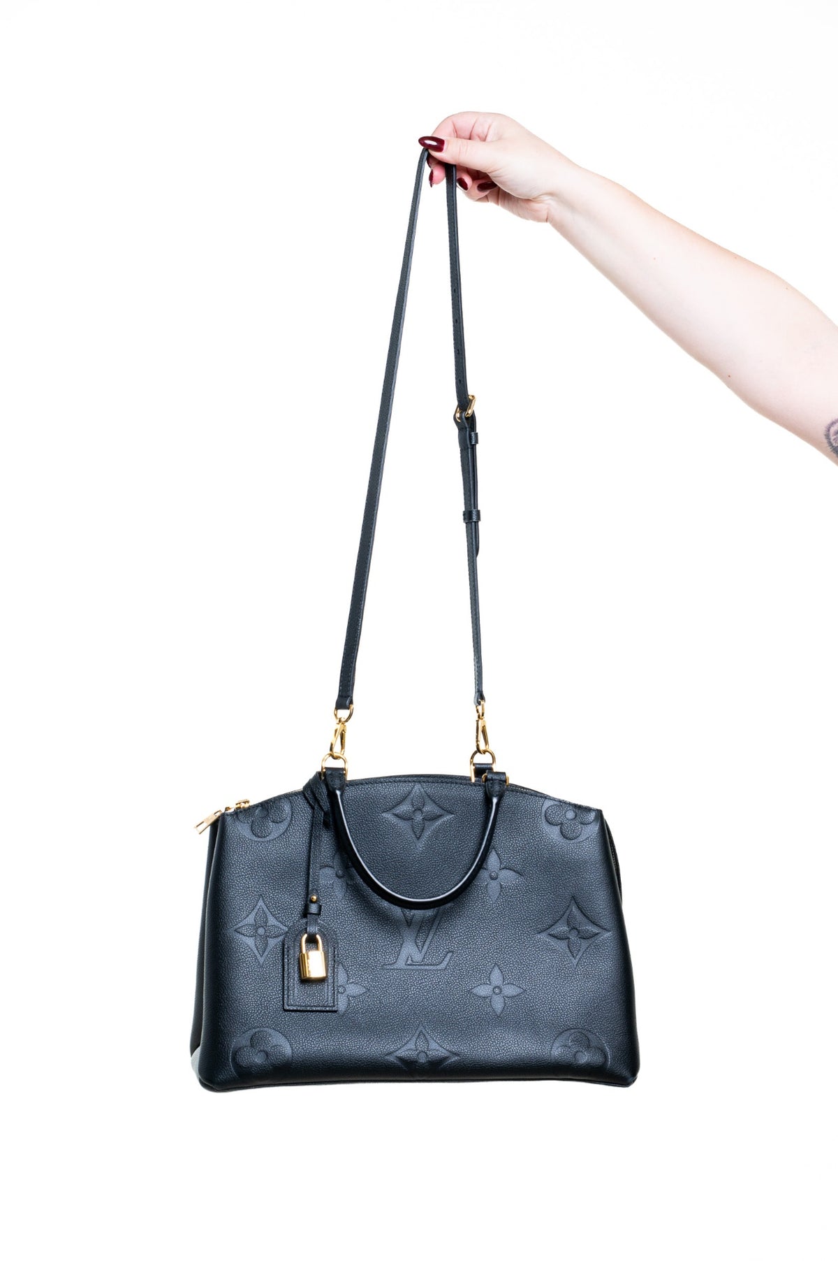 Black Monogram Empreinte Leather Grand Palais Top Handle Bag