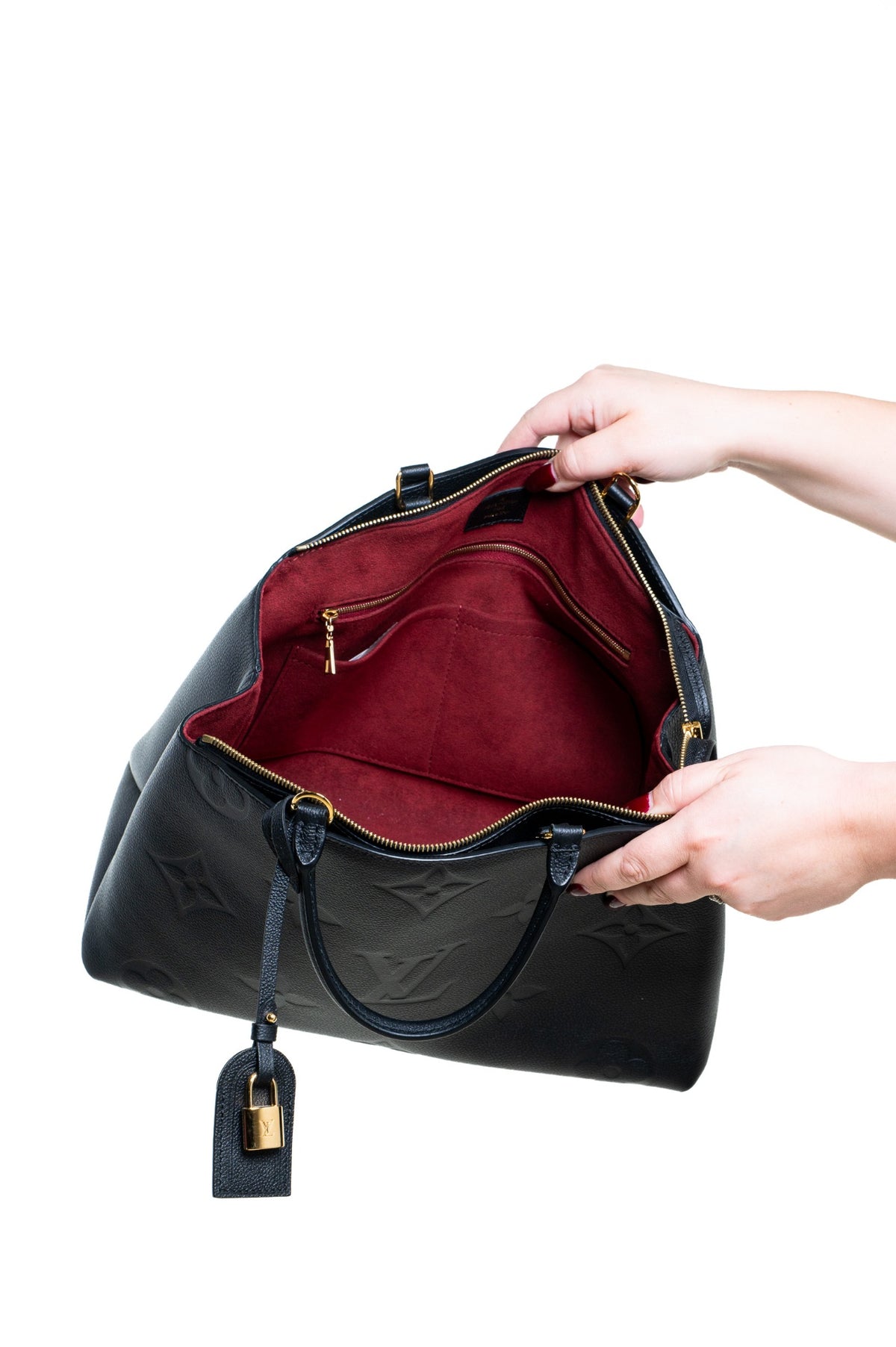 Black Monogram Empreinte Leather Grand Palais Top Handle Bag