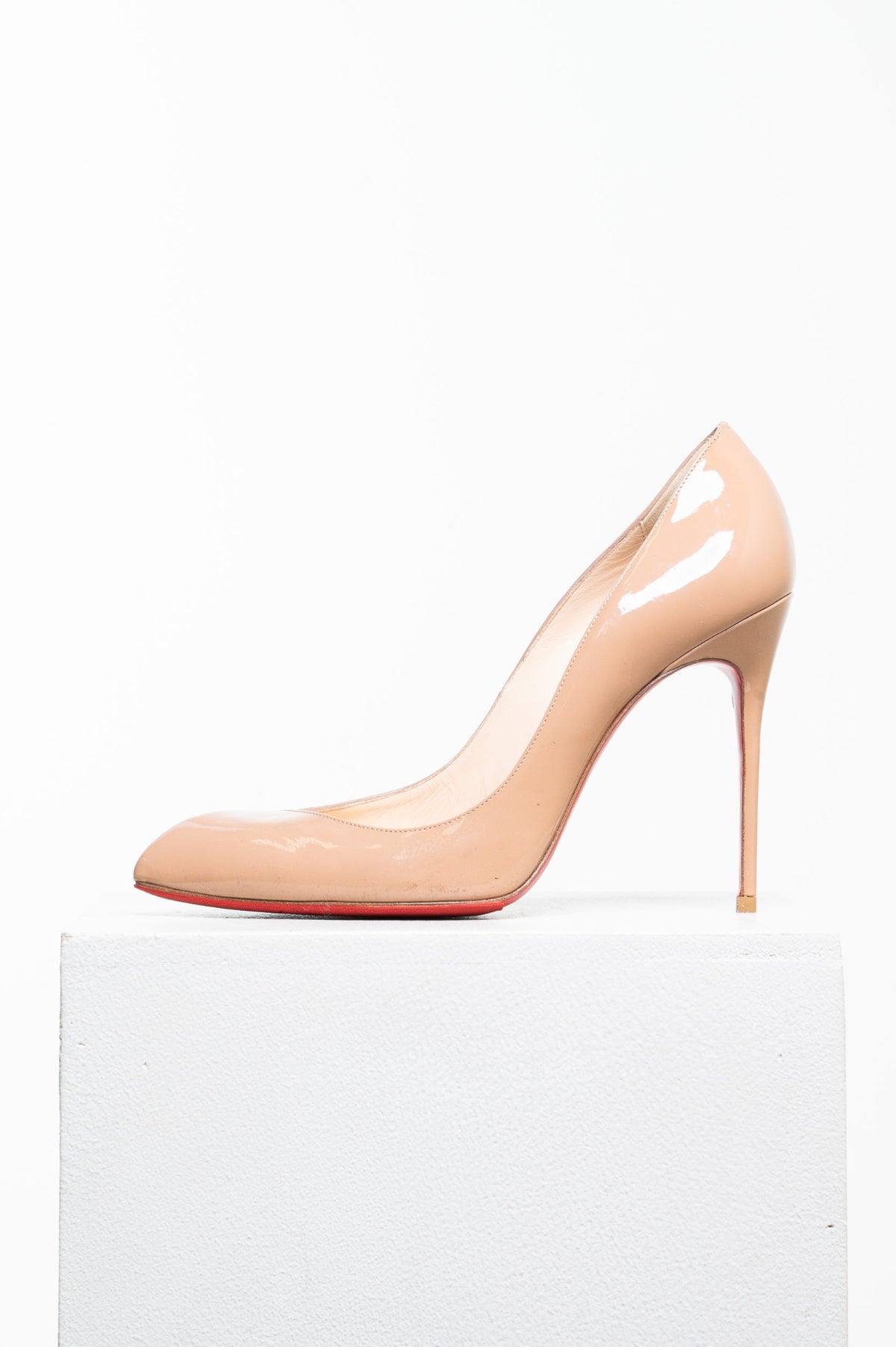 Beige Patent Leather Corneille 100 Heel