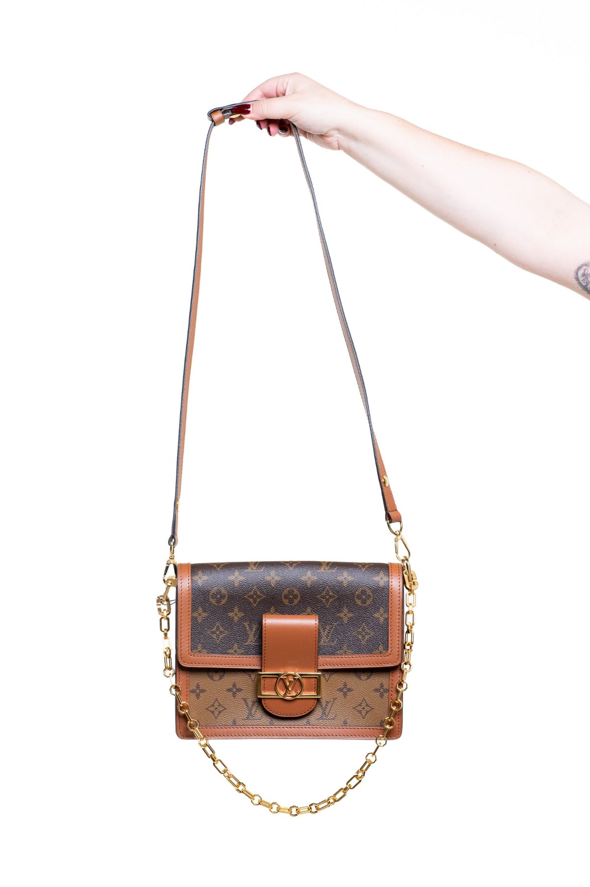 Reverse Monogram Dauphine MM Shoulder Bag